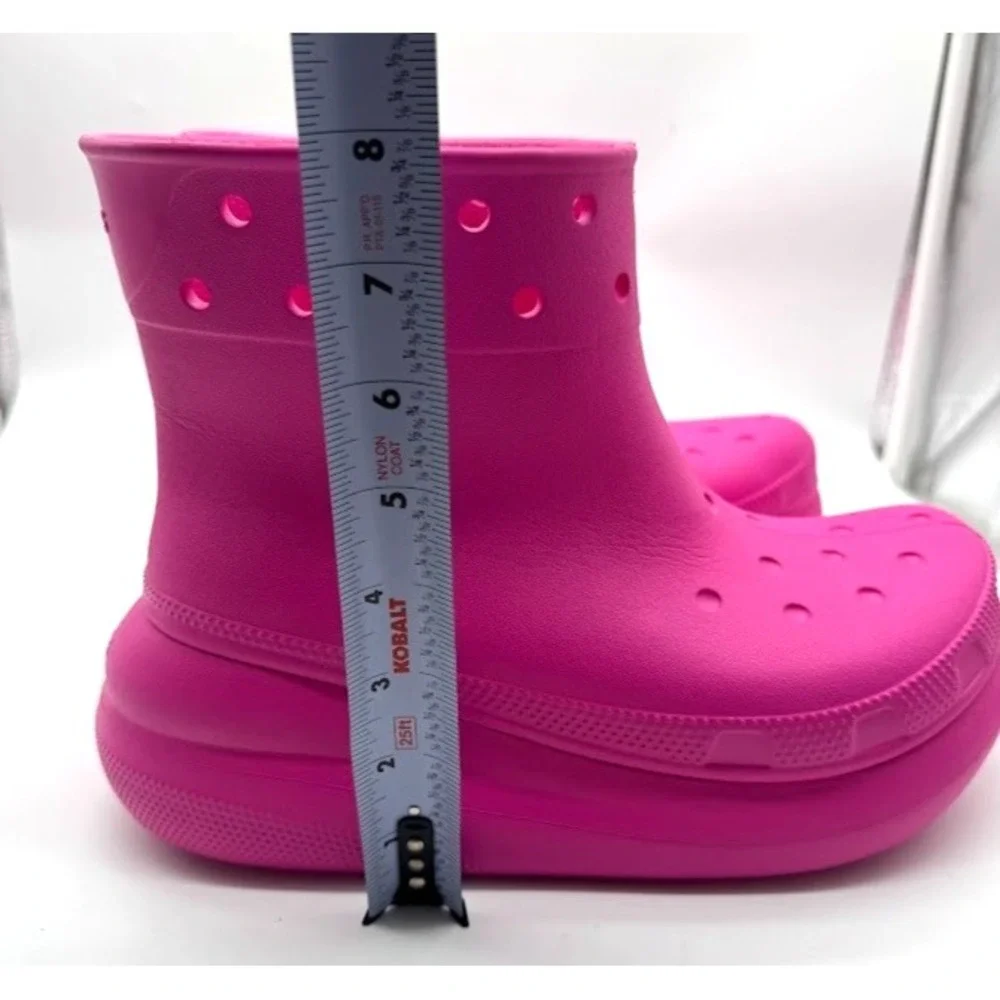 Crocs Crush Rain Boot Pink Women's M7 W9 Waterproof Ankle Boots Rubber C21